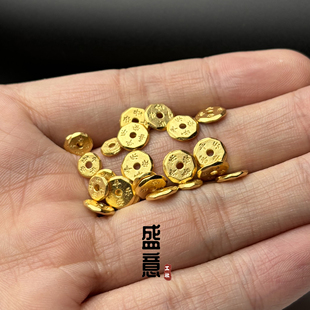 超薄24K精工古法工艺黄金色平安喜乐隔片保色文玩手串diy配珠垫片