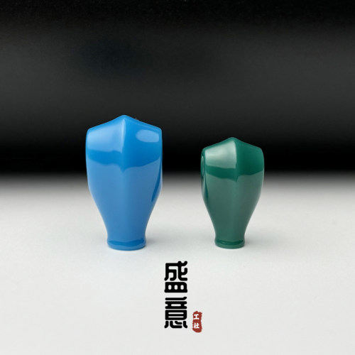 雪巴琉璃玉化暴力蓝浅绿色鲨鱼背三通星月菩提猴头108配珠配饰