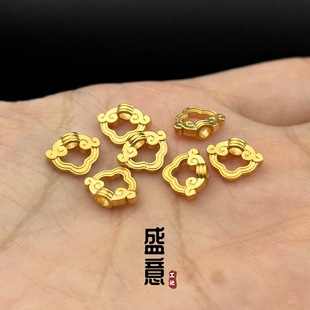 古法24K工艺黄金色祥云尾缀尾束弟子珠三通佛塔手串手持diy配饰