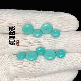 優(yōu)化高瓷藍(lán)綠松石隔片文玩手串圓珠金剛星月菩提配飾桶珠散珠頂珠