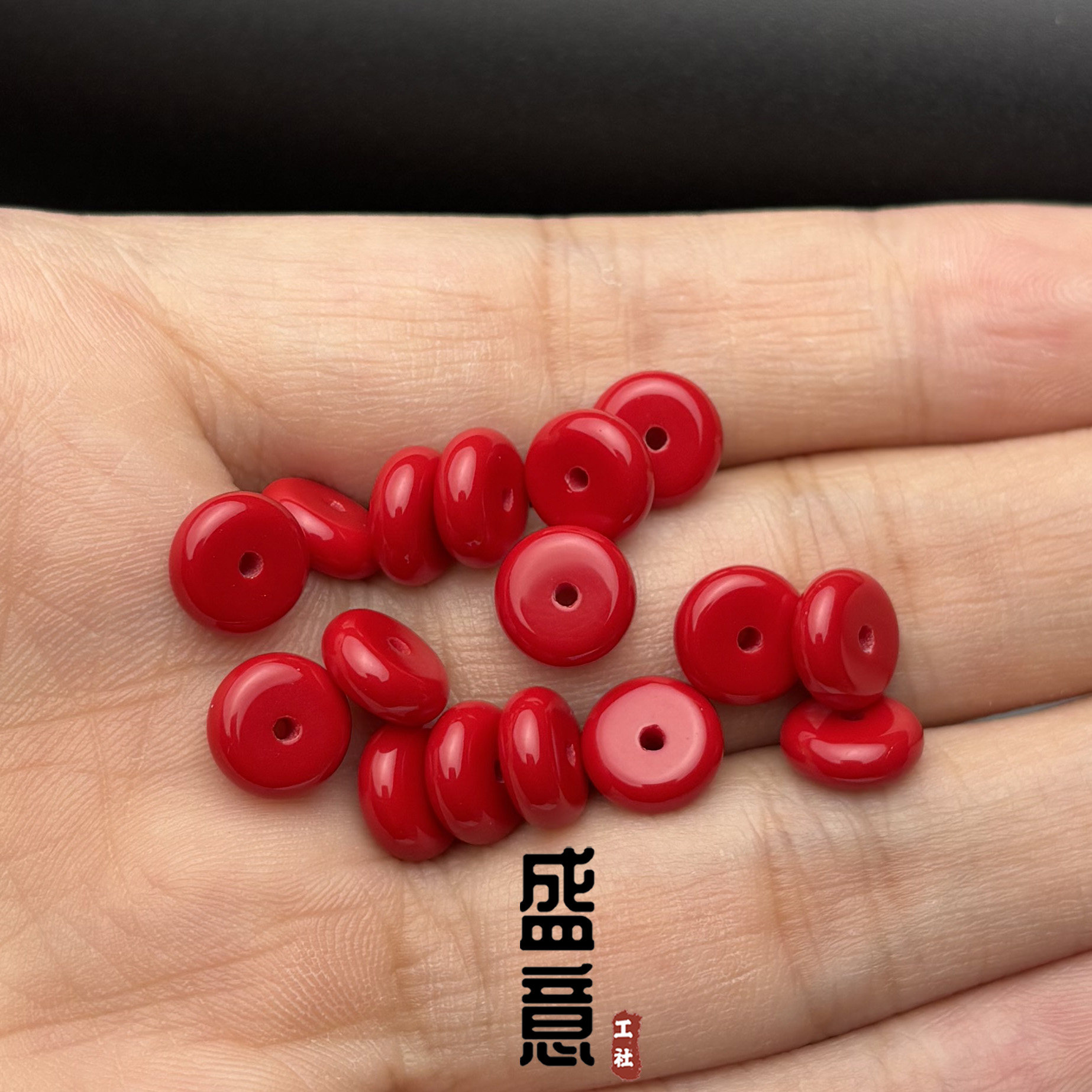 雪巴琉璃圆隔片垫片隔珠牛血红色星月金刚菩提猴头文玩手串配饰,饰品/流行首饰/时尚饰品新,DIY配件,淘宝优惠券,粉丝福利购,淘宝优惠卷