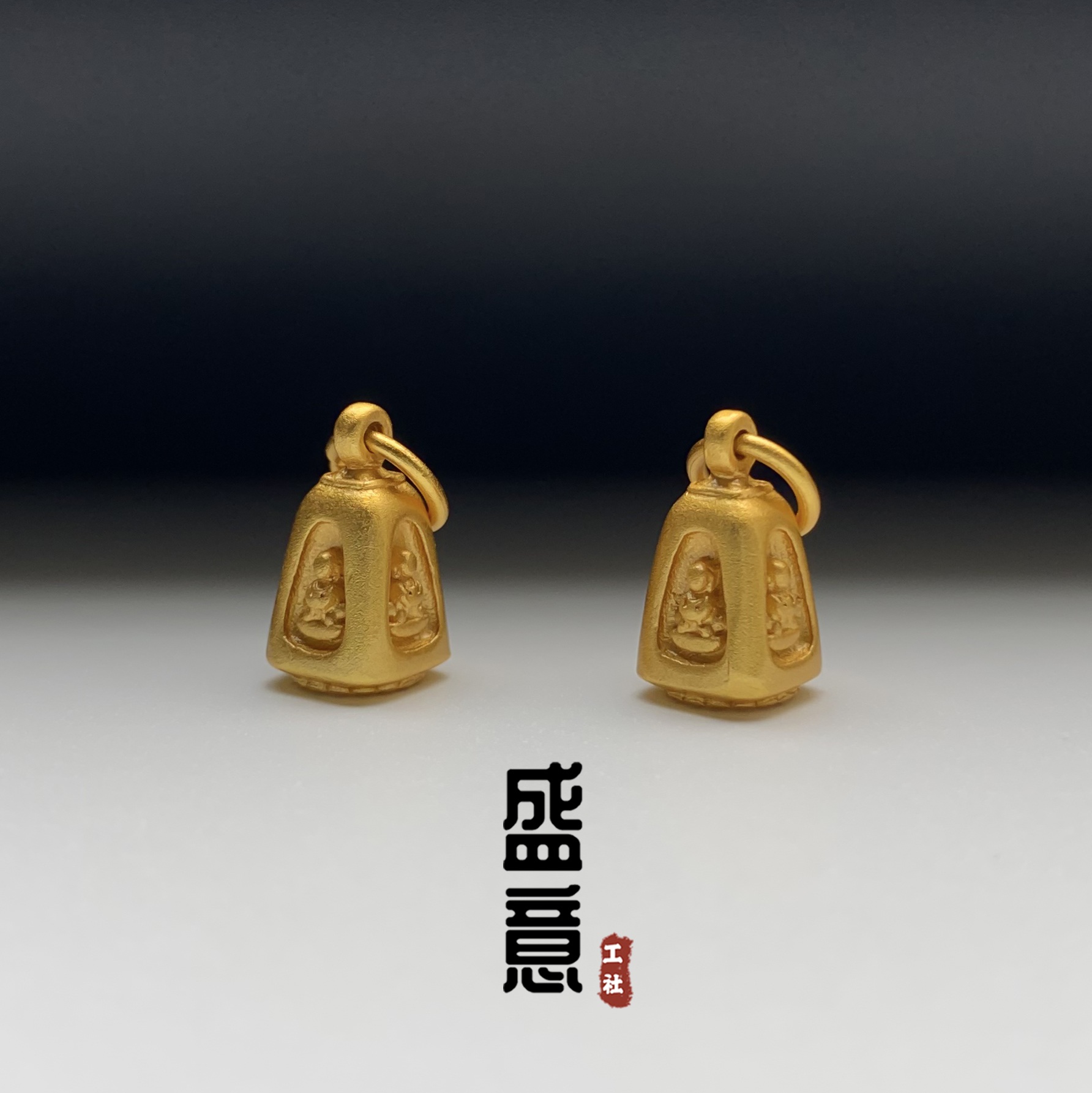 黄金色文玩配饰文玩配饰四面佛