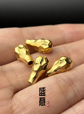 古法24K工艺黄金色925无相三通金刚星月菩提手串手持108颗配饰