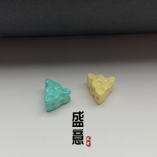DIY аксессуары 优化高瓷绿松石三通奶酪手工雕刻diy文玩手串配饰隔珠散珠顶珠