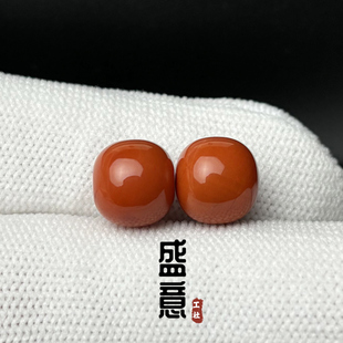 天然南红老型桶珠单珠散珠星月金刚菩提腰顶珠108颗文玩手串配饰