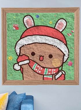 一二布布卡通纸浆画材料包手工diy小学生团建小礼品装饰画创意