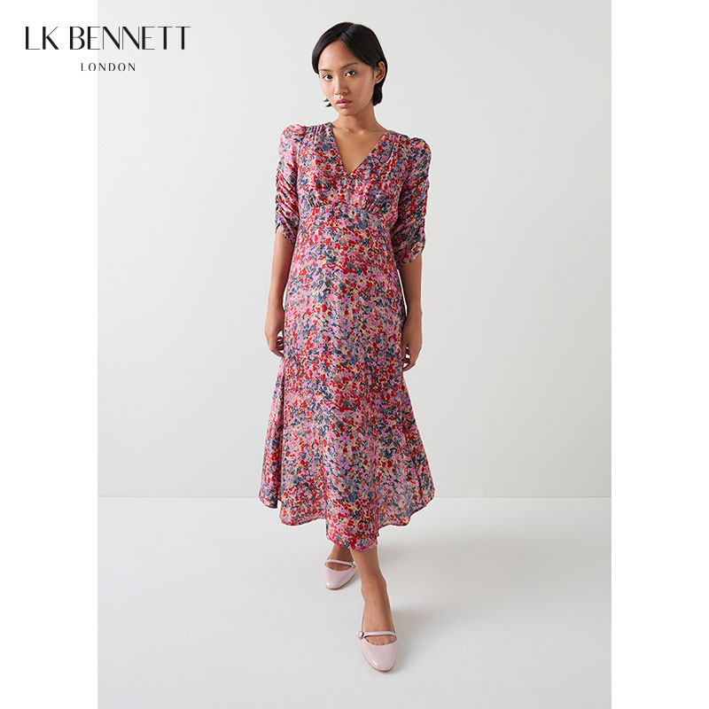 油画风印花优雅气质lkbennett