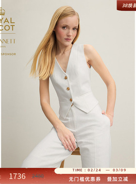【皇家赛马会】LK BENNETT白色马甲女2025年春新款设计感英伦风