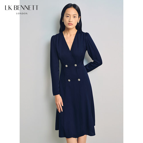 lkbennett优雅纯色连衣裙