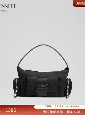 LK BENNETT黑色手提包2025冬新款女单肩多隔层极简设计感休闲通勤