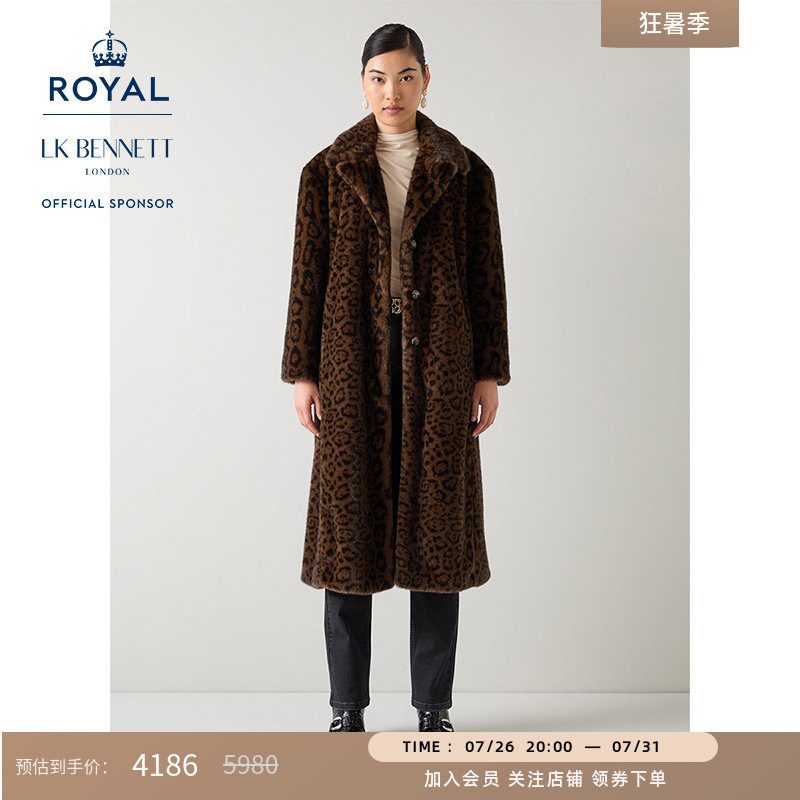 LKBENNETT秋冬咖啡色豹纹大衣