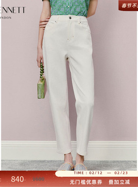 LK BENNETT白色休闲裤2025年春夏新款时尚简约百搭显瘦