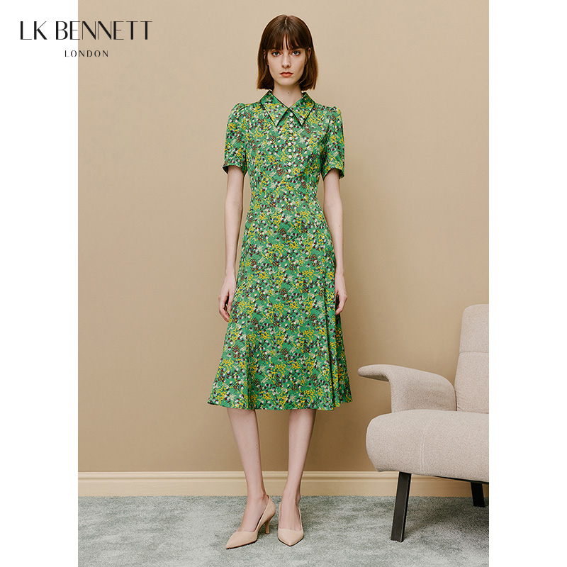 lkbennett优雅收腰桑蚕丝