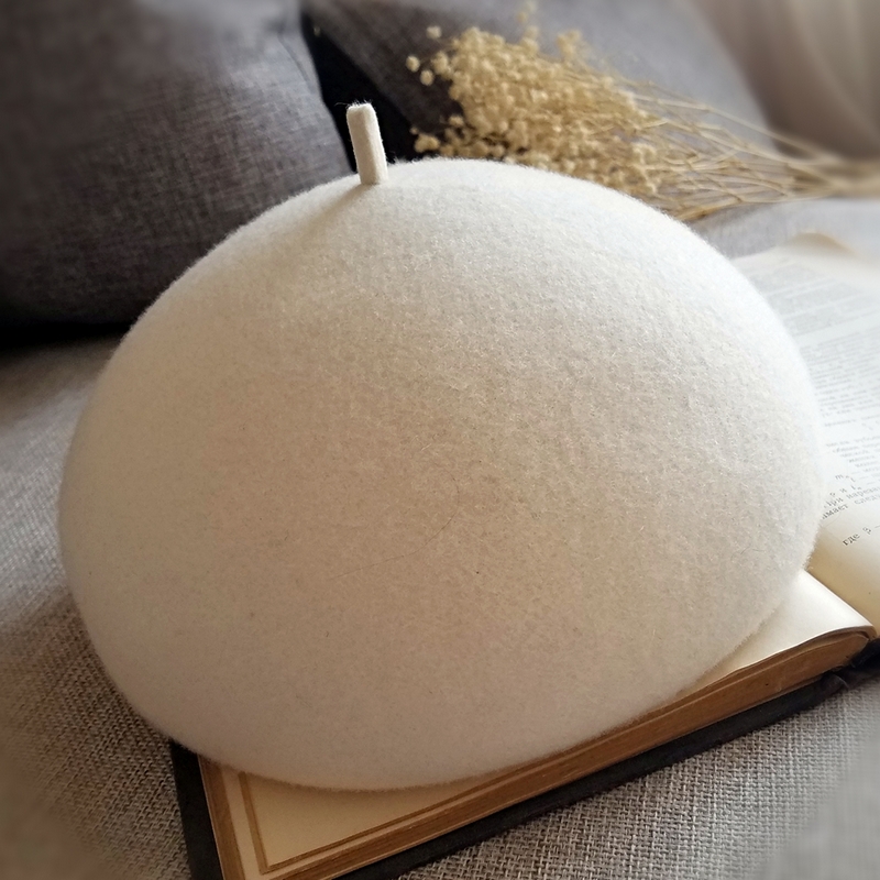 可爱光身甜美纯羊毛英伦贝雷帽