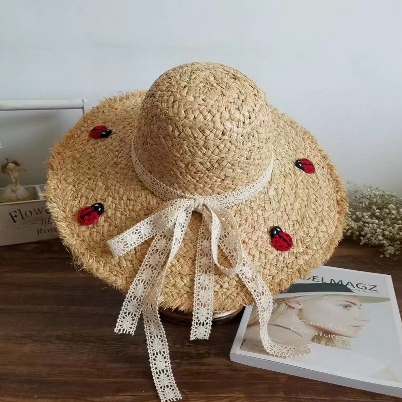 草帽手工钩花休闲风沙滩遮阳帽子