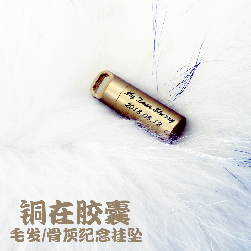 铜在胶囊 毛发纪念吊坠定制宠物纪念品猫咪狗狗骨灰项链照片订做