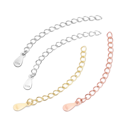 项链加长延长链尾925diy镀18k金