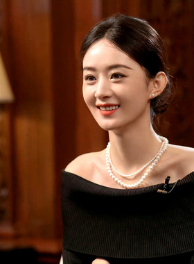 正圆珍珠项链纯银女正品颈链锁骨链送妈妈银链子轻奢小众毛衣链潮