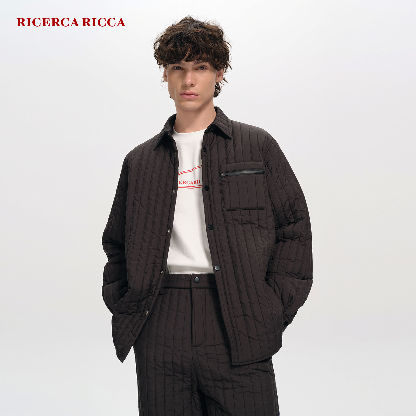 【RiRi】Ricerca Ricca 简约休闲保暖翻领口袋夹克棉服男女同款