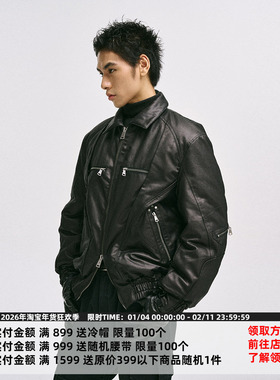 CATSSTAC 曼达洛重工涂蜡棉服cleanfit小众设计短款保暖外套男