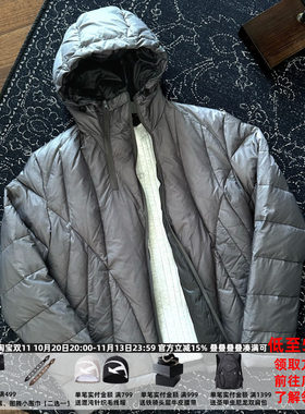 CATSSTAC 幻视斜拉链连帽羽绒服男 90白鸭绒 700蓬 轻型保暖锁温