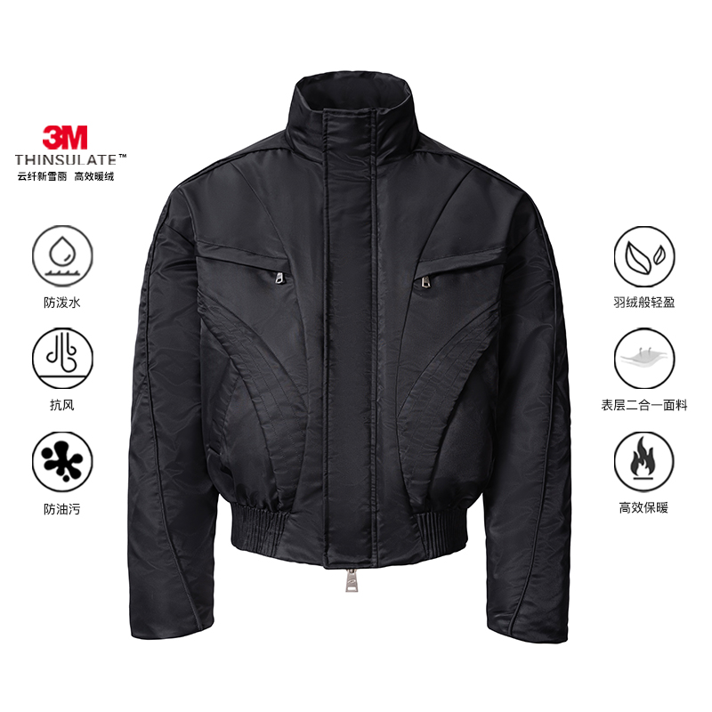 CATSSTAC 3M新雪丽飞片立领棉服cleanfit 冬季锁温保暖 防寒抗冻