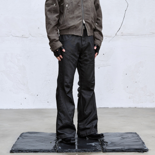 男cleanfit风简约高级感设计宽松休闲裤 涂蜡牛仔裤 猎装 CATSSTAC