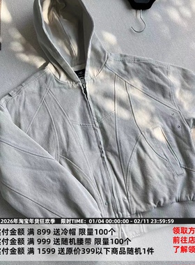 CATSSTAC 薄款座山雕外套男cleanfit风重磅帆布水洗夹克狼灰色