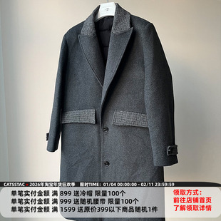CATSSTAC 伯爵羊毛大衣羽绒服 中长款版型 羽绒内胆