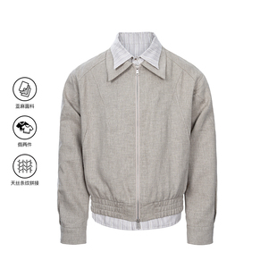 挺括有型不软榻 天然凉感透气 CATSSTAC 禅意亚麻假两件夹克