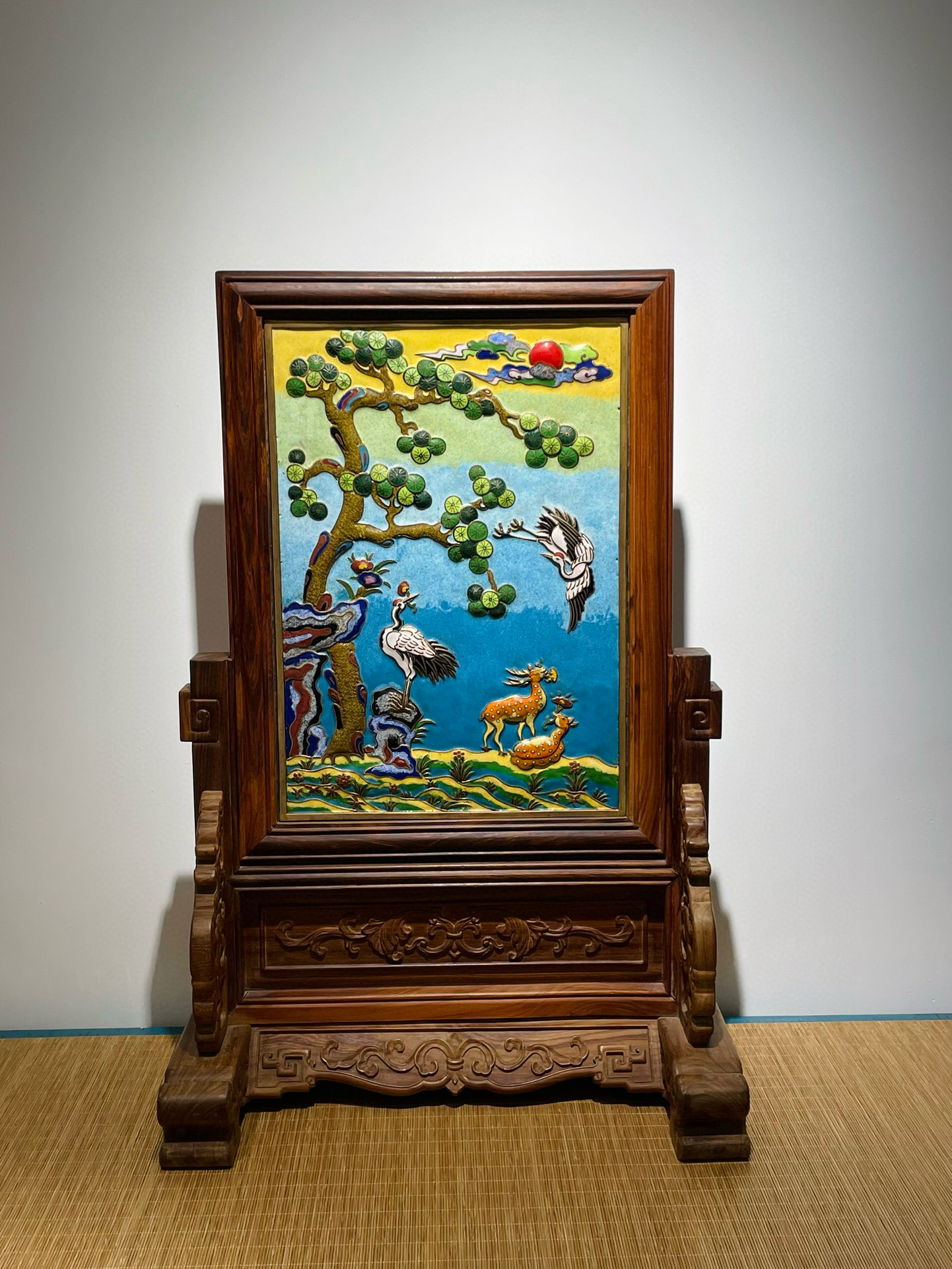 宫廷式景泰蓝插屏座屏中式家居装饰摆件艺术品收藏铜胎掐丝珐琅器