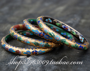 库存老货 正宗北京特色手工艺品景泰蓝手镯 金地手镯 收藏礼物