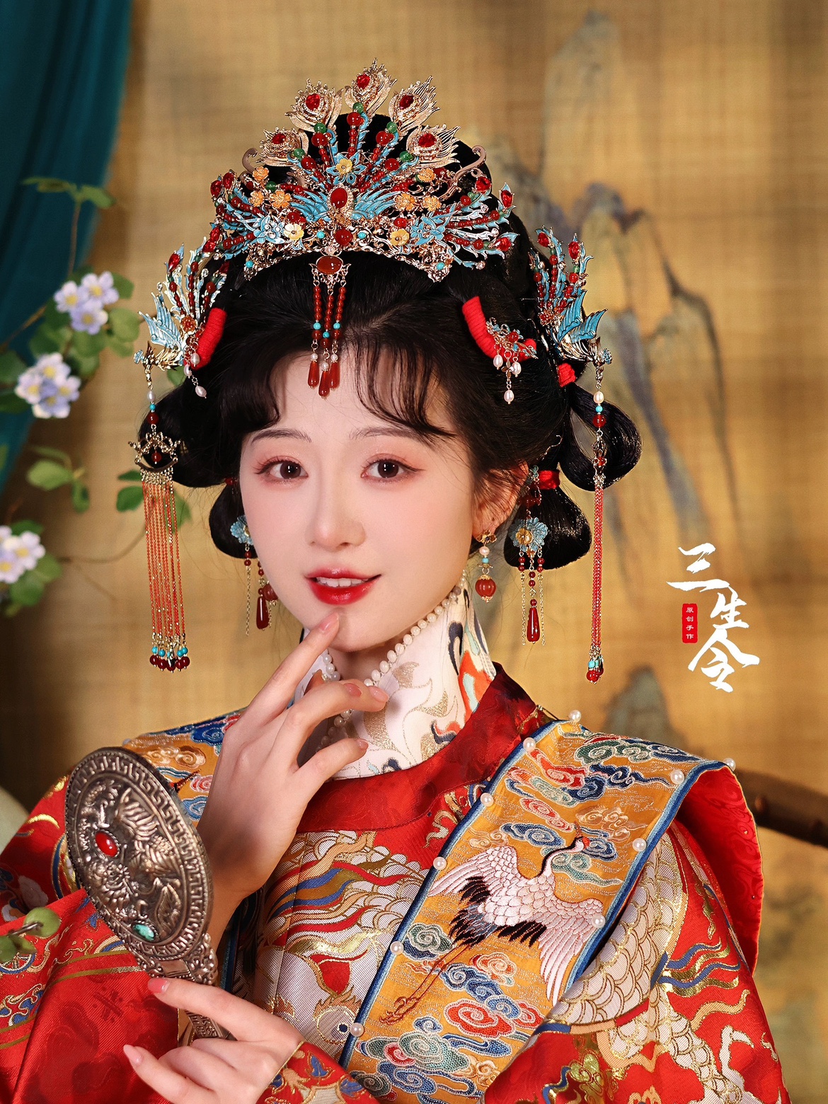 新娘头饰汉服发冠古风