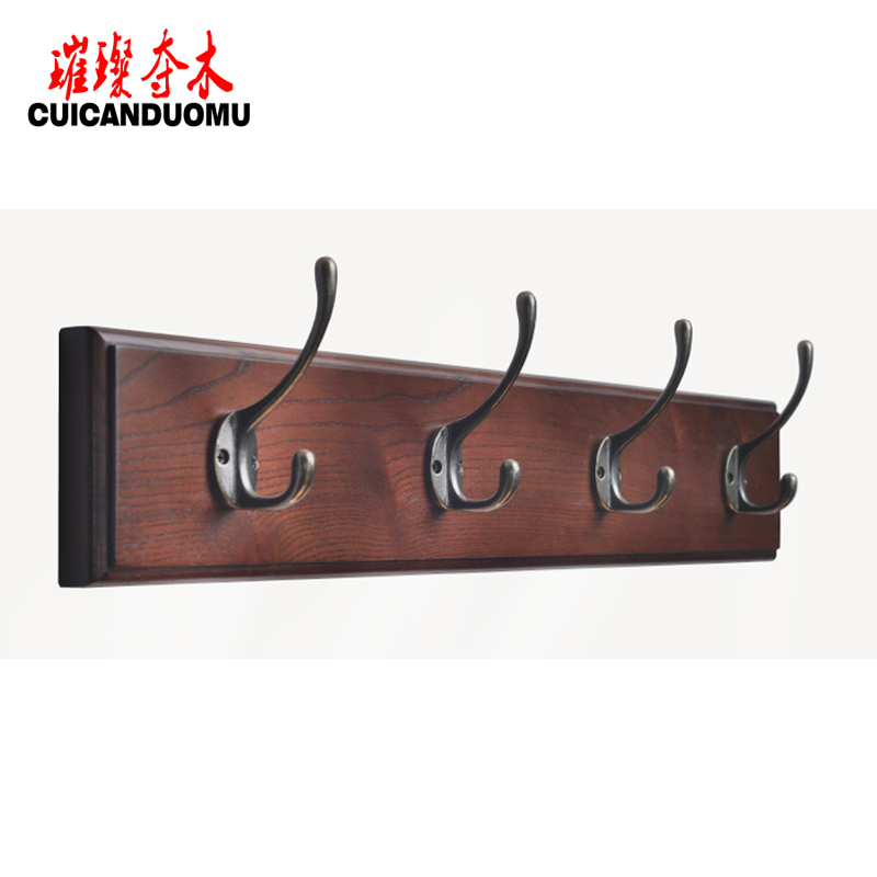 美式全实木挂衣架卫生间浴室挂衣板卧室房间玄关墙壁实木挂衣板