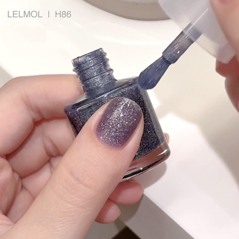 lelmol爆闪碎钻夏季脚趾指甲油