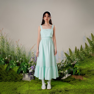 【25夏新品】MYMIX少女甜酷吊带绑绳后背镂空连衣裙时尚简约裙子