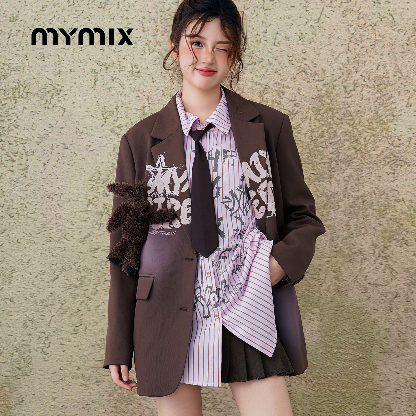 【25秋新品】MYMIX美式复古宽松休闲西装外套女小个子设计感西服,女装/女士精品,西装,淘宝优惠券,粉丝福利购,淘宝优惠卷