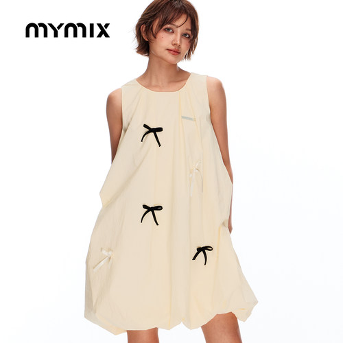 MYMIX夏季显瘦无袖连身裙