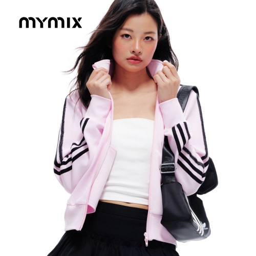 mymix26秋季条纹立领短款夹克