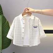 小童宝宝洋气纯棉长袖 男童格子衬衫 婴儿童装 春秋款 衬衣帅气潮 春装