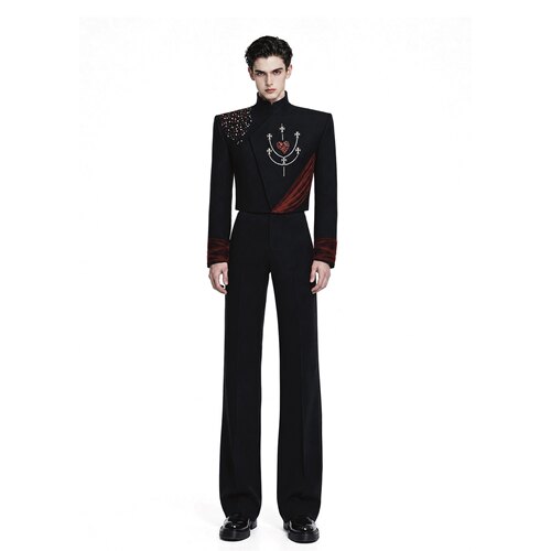 翘肩短款西服设计感礼服