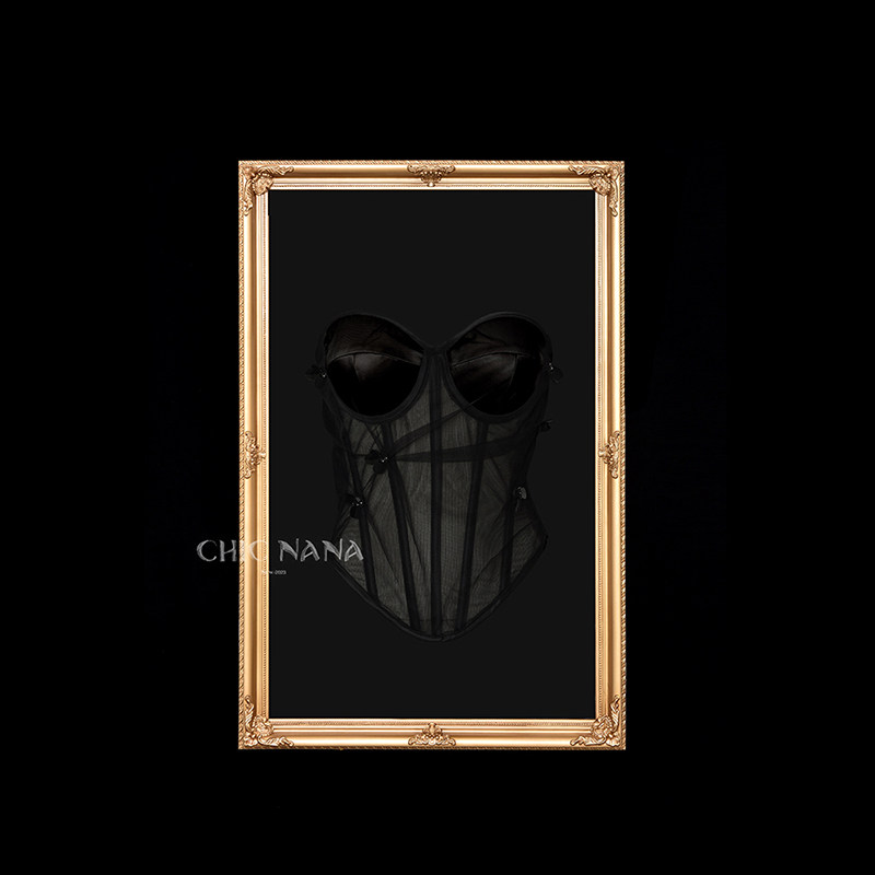 ChicNaNa「魅影」黑色拼抹胸