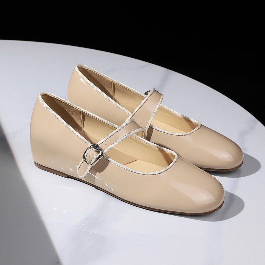 3827韩版风气质时尚圆头浅口性感漆皮一字式扣带内增高舒适单鞋女,女鞋,浅口单鞋,淘宝优惠券,粉丝福利购,淘宝优惠卷