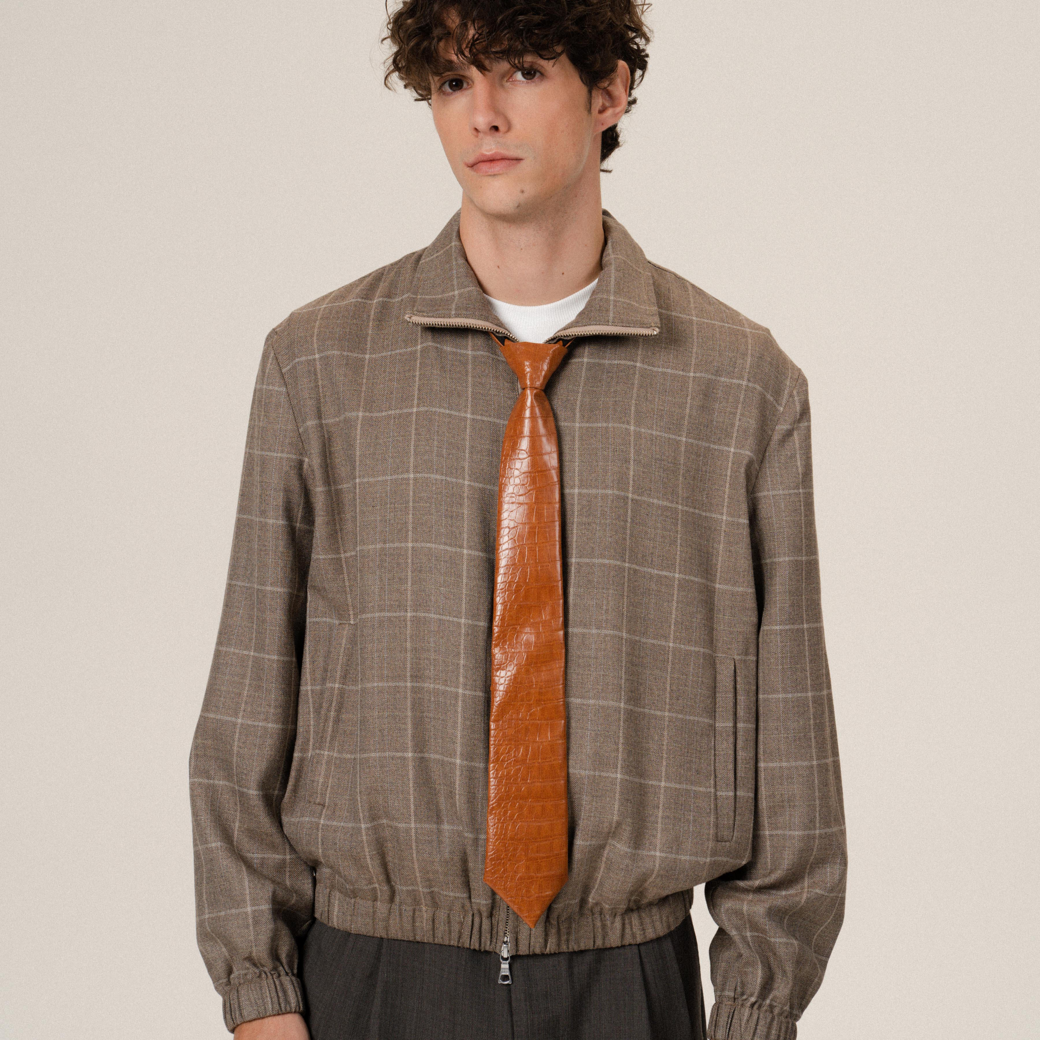 Retro21 R21 鳄鱼皮纹理复古免系皮领带