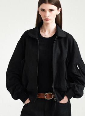 Retro21 R21 黑灰霜感天丝棉 双面穿刺绣ma1夹克外套短款