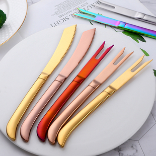 不锈钢餐刀餐叉创意牛排刀主餐刀家用成人切牛扒刀叉异形刀水果叉