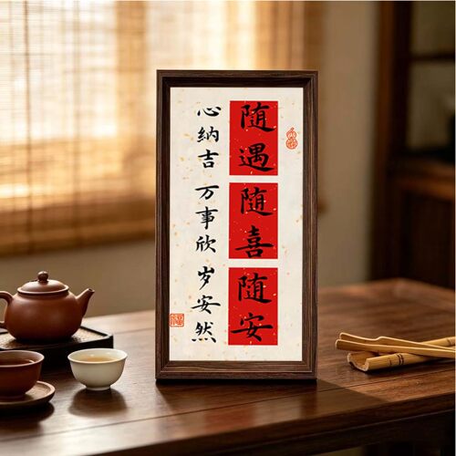 随遇随喜随安喜庆好寓意书法字画