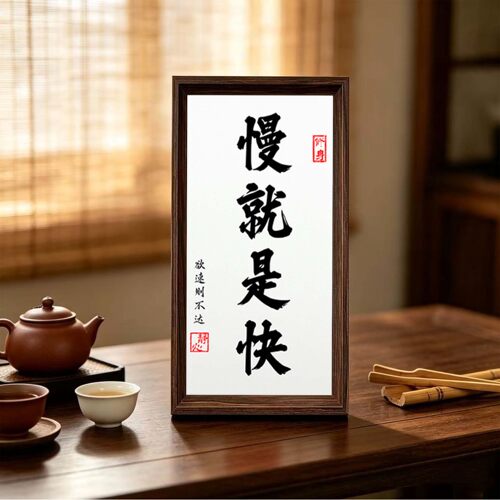 慢就是快欲速则不达字画摆件
