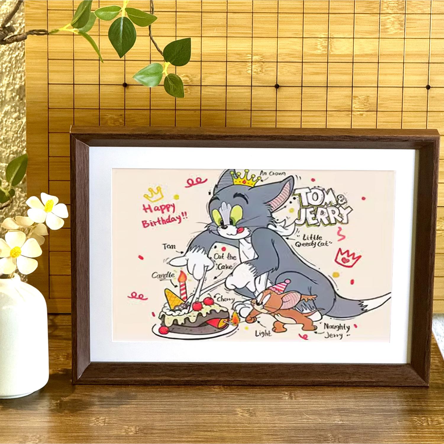 生日礼物猫和老鼠装饰画摆件相框