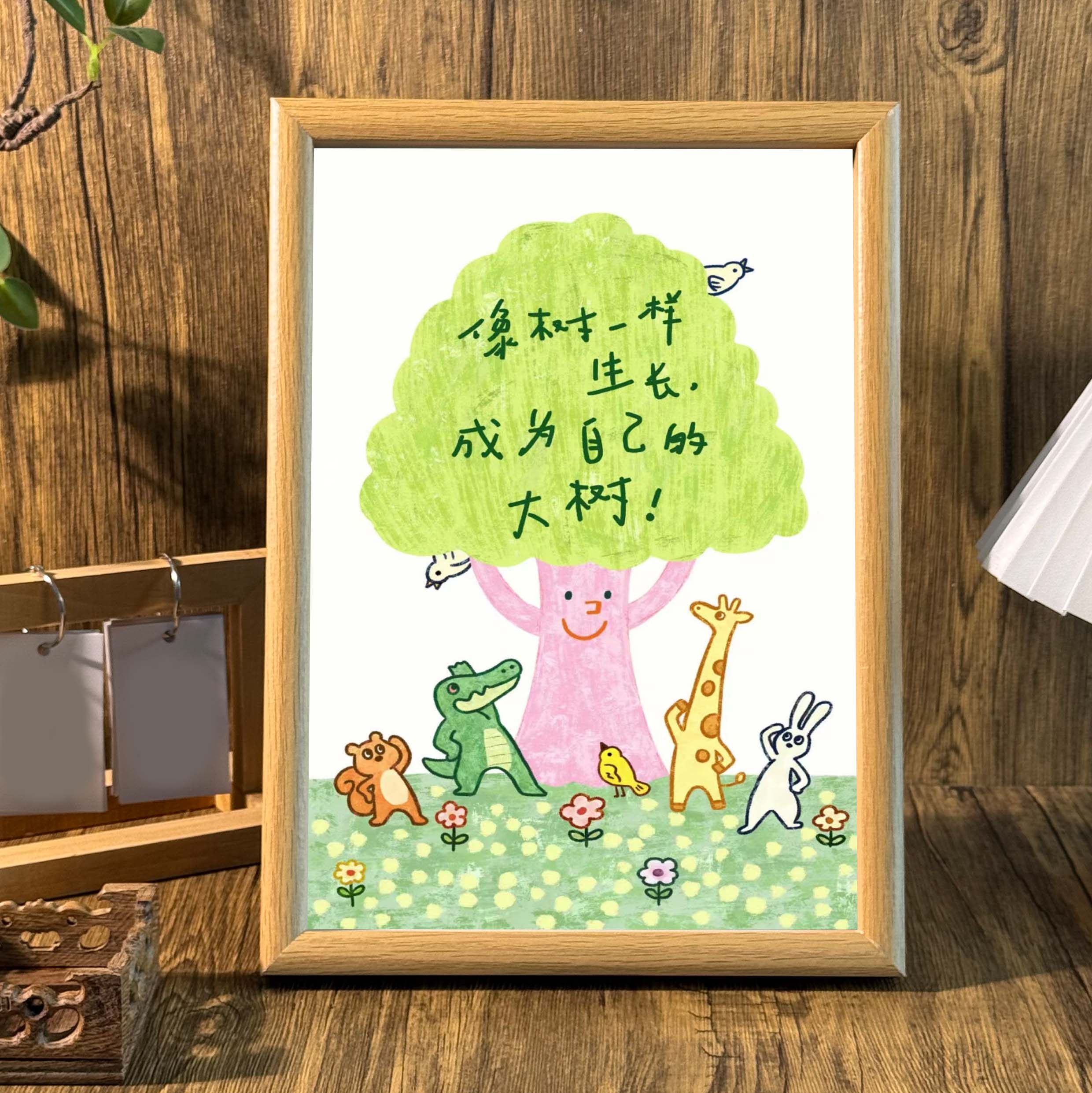 可爱动物摆件宿舍装饰挂画送礼图片